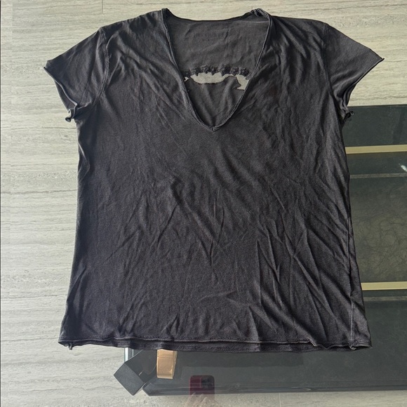 SOLD!!!!! Zadig & Voltaire Black skull mesh and lace back Tee - Picture 3 of 5